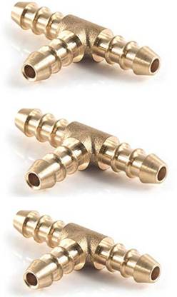 myjas Brass T-Joint Connector for LPG pipe| 3 Way Nozzle LPG T Hose Appliance Knob