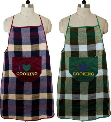 KUBER INDUSTRIES Cotton Home Use Apron - Free Size