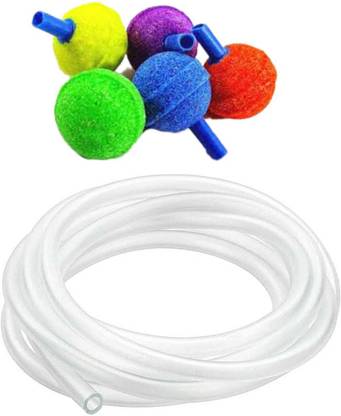 GPET Aquarium air stone pack of 5 & Silicone pipe 5 mtr size in combo pack Aquarium Air Stone
