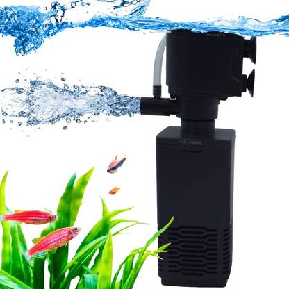 colourful Aquarium Internal Liquid Filter | 420F | 6W | 40-70 LTR Tank, Set of 1 Corner Aquarium Filter