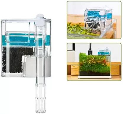 VAYINATO Nepall Mini Hang On Filter: 2.5W Power with 250L/Hr Flow for Small Aquariums Power Aquarium Filter