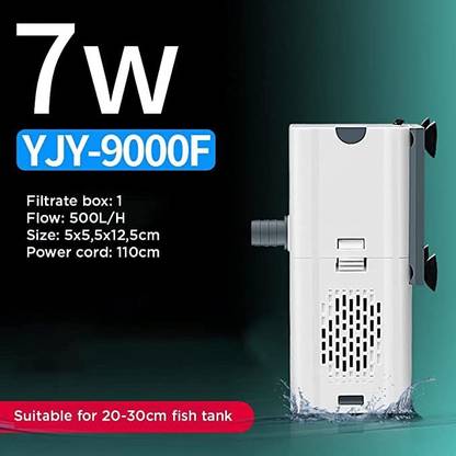 VAYINATO YEE YJY-9000F White 3 in 1 Aquarium Internal Liquid Filter | Upto 2 Ft Tank Corner Aquarium Filter