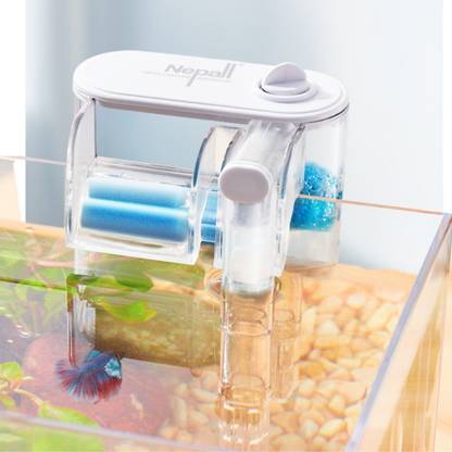Nepall Nano Hang On Back Filter For Small Cube Tank and Bowl 2.5 W | 250L/Hr Fluidized Aquarium Filter