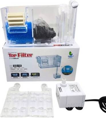 Animaux GD-15|5W|300L/H Transparent Acrylic Single Layer Top Sump Filter Aquarium Filter Cartridge