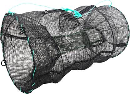 Qpets 2 Pack Fishing Net Lobster Crab Trap Fish Basket Collapsible Portable Crab Trap Aquarium Fish Net