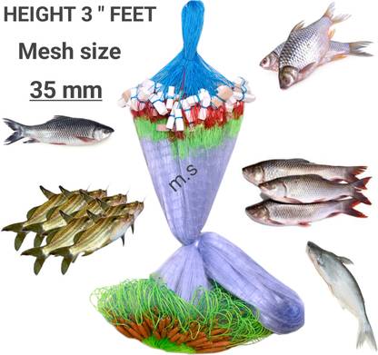MS NET 1" FINGER 35"MM FISHING NET, SMALL HEIGHT 3" FEET ,LENGHT 50 TO 60 Aquarium Fish Net