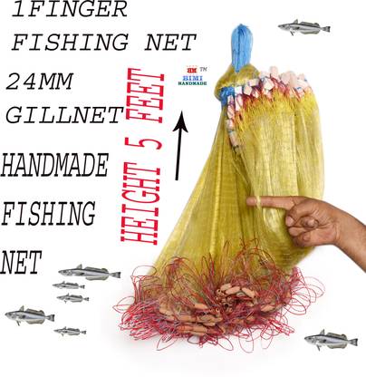 BIMI HAND MADE 1 FINGER 24 MM COLOUR KATHI JAL GILLNET Aquarium Fish Net