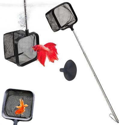 Fancyku 18 Inch Small Aquarium Fish Net for Betta Fish Tank Retractable Handle Design Aquarium Fish Net
