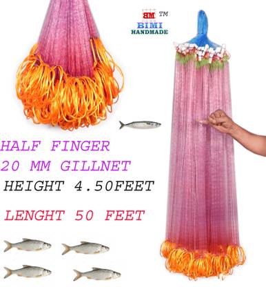 BIMI HAND MADE HALF FINGER 20 MM GILLNET SHISHA JAL Aquarium Fish Net