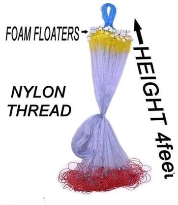 Fishers cart 4 finger sheesha gill net ( 100 ft long 6 ft height) readymade net Aquarium Fish Net