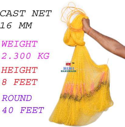 BIMI HAND MADE CAST NET 16 MM WEIGHT 3.300 KG Aquarium Fish Net