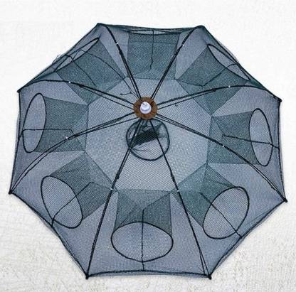 DFN 8 Hole Fortable Folding Hexagon Fishing Fish Crab Shrimp Cage Trap Fishing Net Aquarium Fish Net