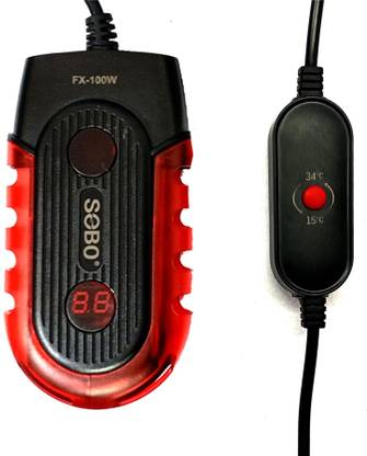 Foodie Puppies Sobo Heating Rod FX-100W, Aquarium Fish Tank Heater with LED Temperature Display Submersible Aquarium Immersion Heater