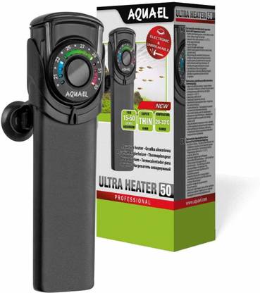 aquael Unbreakable Ultra Heater - 50 W - 2 In 1 Electronic Heater & Thermometer - Submersible Aquarium Immersion Heater