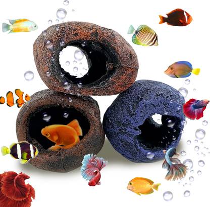 Jainsons Pet Products Stone Cave Ornament Fish Tank Accessories, Rock Cave for Betta / Small Fish Hide Aquarium Plant Anchor