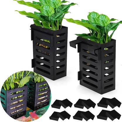 HASTHIP Aquarium Plant Holder with Hooks and Suction Cups, Fish Tank Plan Aquarium Plant Anchor