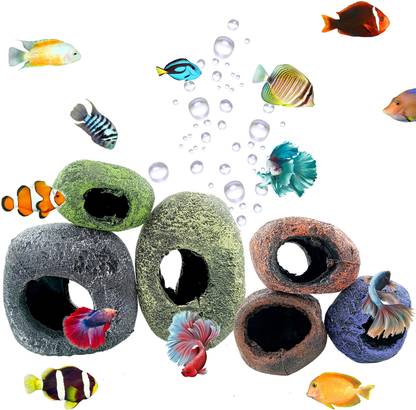 Jainsons Pet Products Stone Cave Ornament Fish Tank Accessories, Rock Cave for Betta / Small Fish Hide Aquarium Plant Anchor