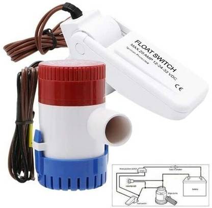 FLOJOY 12V 1100 GPH Boat Bilge Water Pump and Automatic Float Switch for 12V 24V 32V Water Aquarium Pump