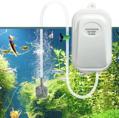 Buraq Silent Aquarium Air Pump, Adjustable Oxygen Aerator for Fish Tank Air Aquarium Pump