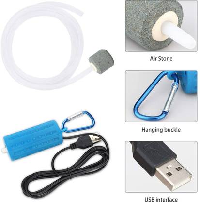 BOLT Portable Aquarium Air Pump - Air Stone and Hose Included - Low Power Usage Air Aquarium Pump