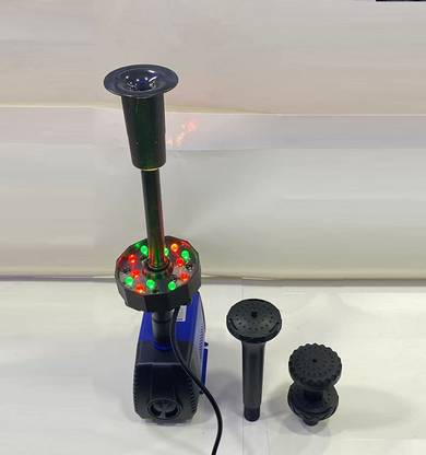 FLOJOY Water Fountain Spray Head Nozzle Set with Big Ring LED 3mtr Head Ac 220V Water Aquarium Pump