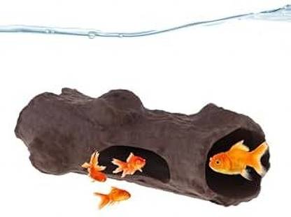 GIG BAZAAR Natural Tree Trunk Set of 2 Aquarium Fish Pleco Caves Decor with Small Holes Laterite Unplanted Substrate