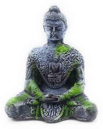 Shirlip Ancient Look Buddha Statue for Aquarium Pond Fountains and Water Fall Decoration Laterite Planted Substrate