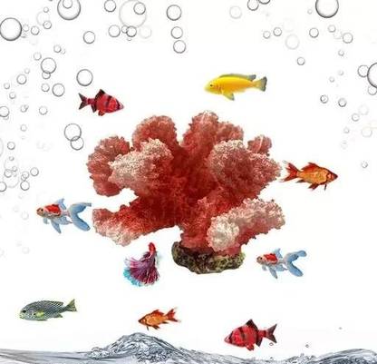 Shirlip Natural Looking Ocean Bottom Dark Red Reef Rocks, Ornaments/Rock Decoration Tank Crushed Coral Planted Substrate