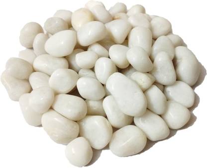 DS Creations White Glossy marble stone/gravels/pebbles 950g Marble Unplanted Substrate