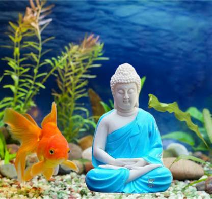Mistletoe Handcrafted Dhyan Buddha Statue Aquarium Pond Fountains and Water or Fish Tank Laterite Planted Substrate