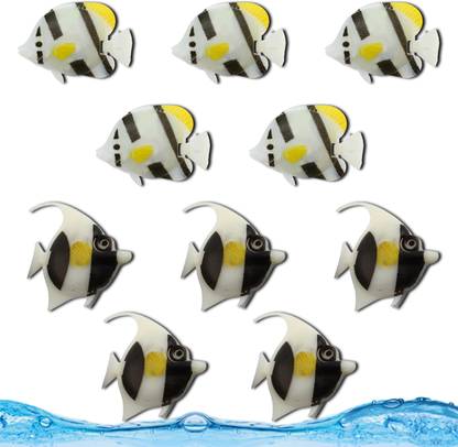 XINXUI Realistic Plastic Moving Floating Fish Ornaments for Aquarium (10 Pieces) Laterite Planted Substrate