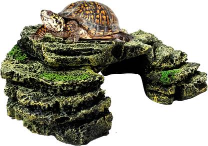 Jainsons Pet Products Turtle Basking Platform Reptile Resting Terrace Tortoise Climbing Platform River Rock Unplanted Substrate