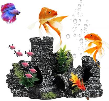 Mistletoe Aquarium Decorative Broken Castle Ornaments for Fish Tank Decoration Laterite Unplanted Substrate