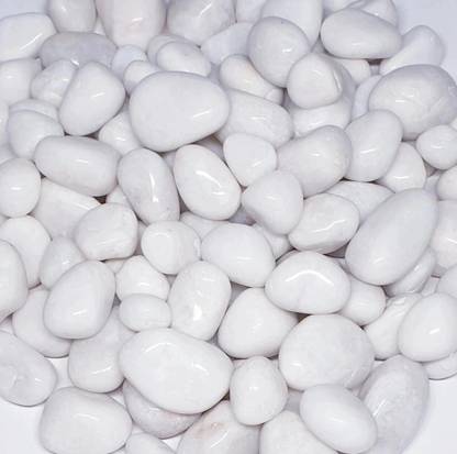 WISKET 0.93 kg - White Asymmetrical Pebbles/Marbles for Decoration/Table Vase/Garden Marble Unplanted Substrate