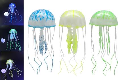 24x7eMall 3 Pcs Fluorescence Glowing Aquarium Jellyfish Flourite Planted Substrate