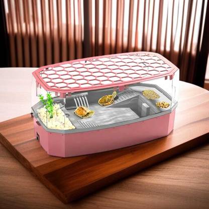OMSHIVISH IMPORTED TURTLE TANK WITH HEXAGON SLICK DESIGN WITH PUMP Hexagon Aquarium Tank
