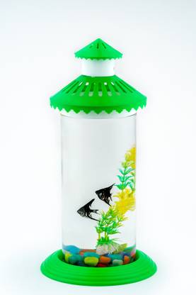 COMBINED ASSOCIATES 3 LTR CYLINDER AQUARIUM GREEN Cylinder Aquarium Tank