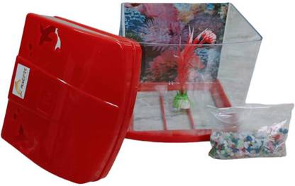 MAGPRE Red Mini Aquarium Cube Aquarium Tank