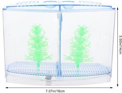 Animaux Double House Betta Tank Small Fish Tank for Fighter Fish Acrylic Rectangle Aquarium Tank