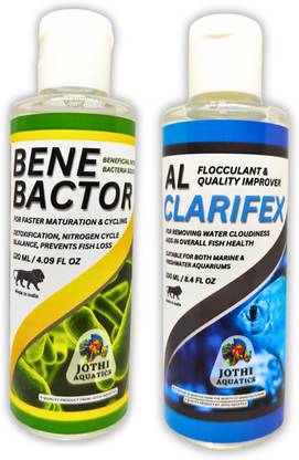 Jothi Aquatics Aquarium Starter Kit | Bene Bactor + AL Clarifex | 2 * 100ml Aquarium Tool
