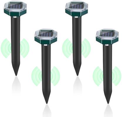 HASTHIP Solar Powered Ultrasonic Animal Repeller 4 Pack Aquarium Tool