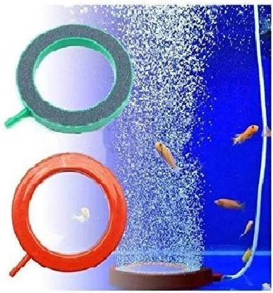 AKSHAT ENTERPRISES Air Oxygen Bubble Disk for Aquarium Round air stone pack Of-2 Aquarium Tool