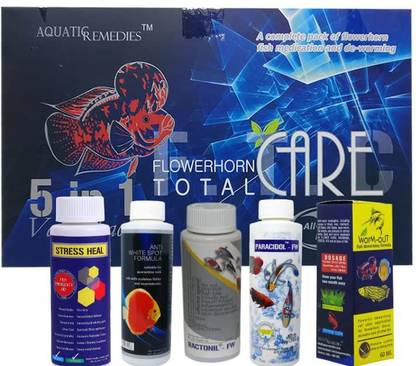 VAYINATO Aquatic Remedies Flowerhorn Total Care Complete Flowerhorn 5 in 1 Med Kit Aquarium Tool