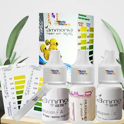 VAYINATO Aquatic Remedies Wild Ammonia Test Kit For Aquarium Fish Tank (50 Tests) Aquarium Tool