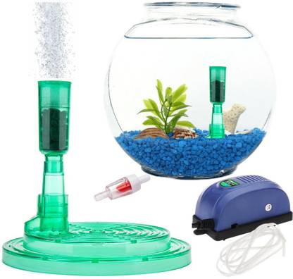 VAYINATO AIM Aquarium Fish Bowl Filter with Airpump, Air Tube, Check Valve (6-12 Inch) Aquarium Tool