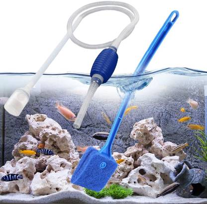VAYINATO Aquarium Fish Tank Water Changing Syphon & Fish Tank Blue Algae Cleaner Sponge Aquarium Tool