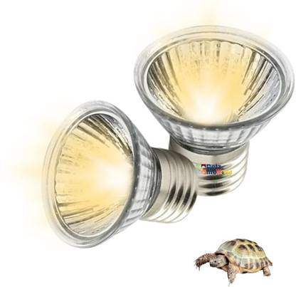VAYINATO 50W (2 Pcs) Reptile Turtle Heat Lamp Lights, UVA UVB Aquarium Bulbs (Bulb Only) Aquarium Tool