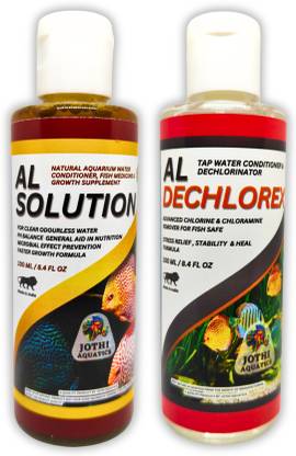 Jothi Aquatics Aquarium Starter Kit | AL Solution + Dechlorex | 2 * 100ml Aquarium Tool