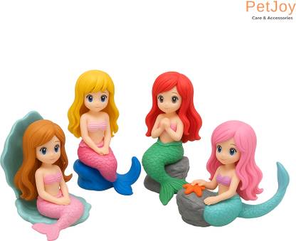 PetJoy Miniature Mermaid Cute Resin Toys for Aquarium Fish Tank Decoration Aquarium Tool