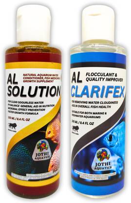 Jothi Aquatics Aquarium Fish Tank Starter Kit | AL Solution + Clarifex | 2x100ml Aquarium Tool